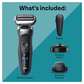 Braun Series 7 Electric Shaver side view with charging stand