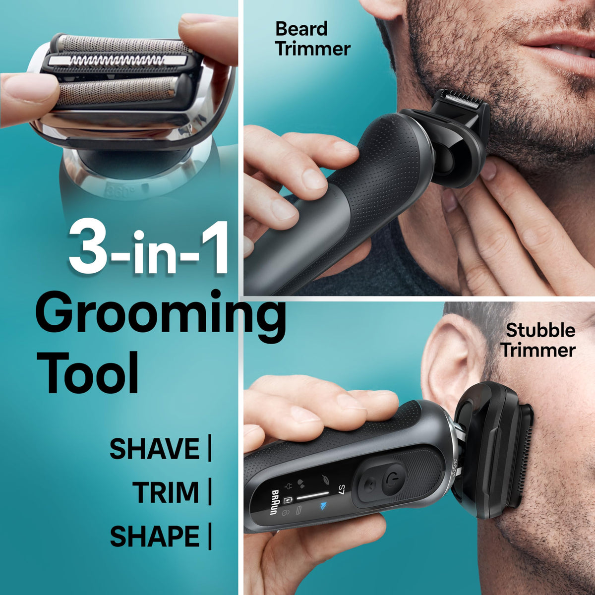 Braun Series 7 Electric Shaver with stubble attachment