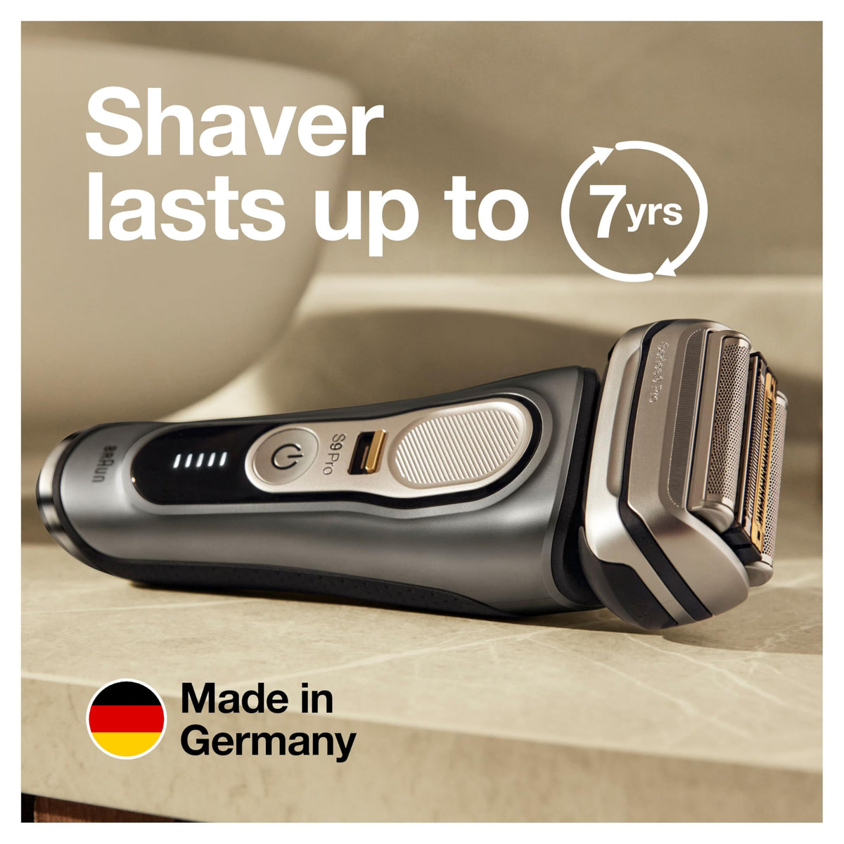 Braun Series 9 Pro 9465cc electric shaver with cleaning cartridge