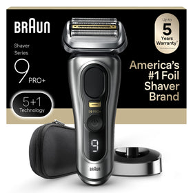 Braun Series 9 PRO+ Electric Razor front view with Precision ProTrimmer