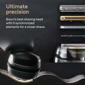 Braun Series 9 PRO+ Electric Razor side view with trimmer extended