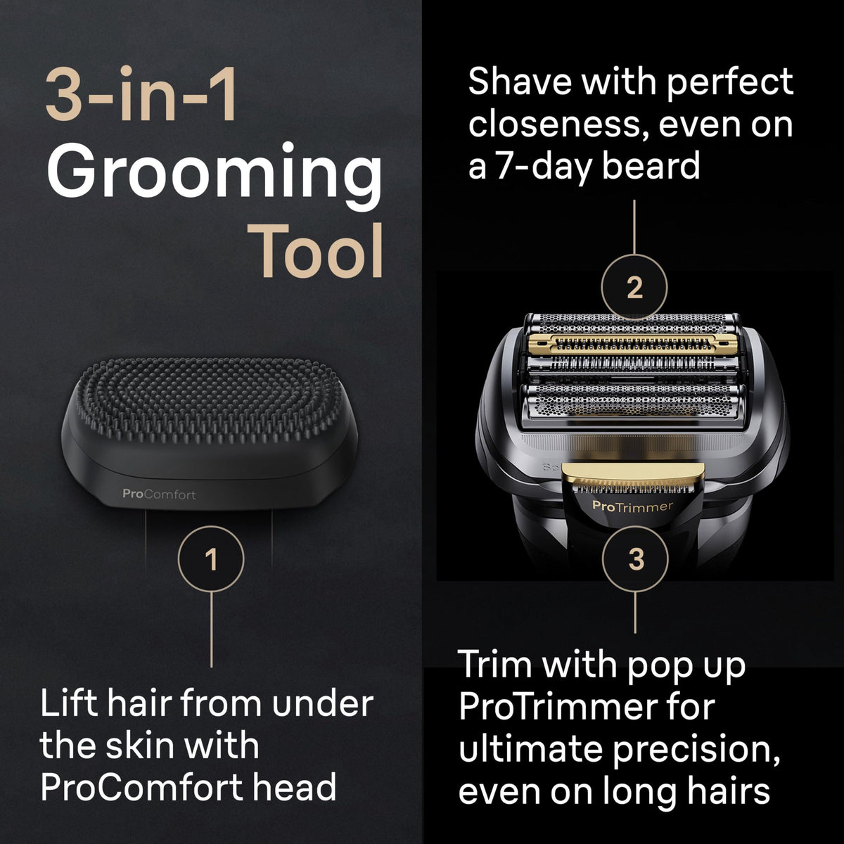 Braun Series 9 PRO Electric Shaver Precision ProTrimmer close-up
