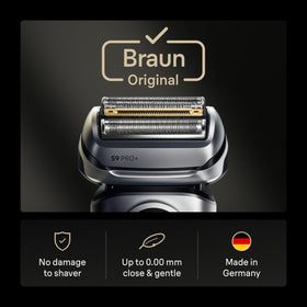 Braun Series 9 Pro Shaver Head Replacement, Silver side view