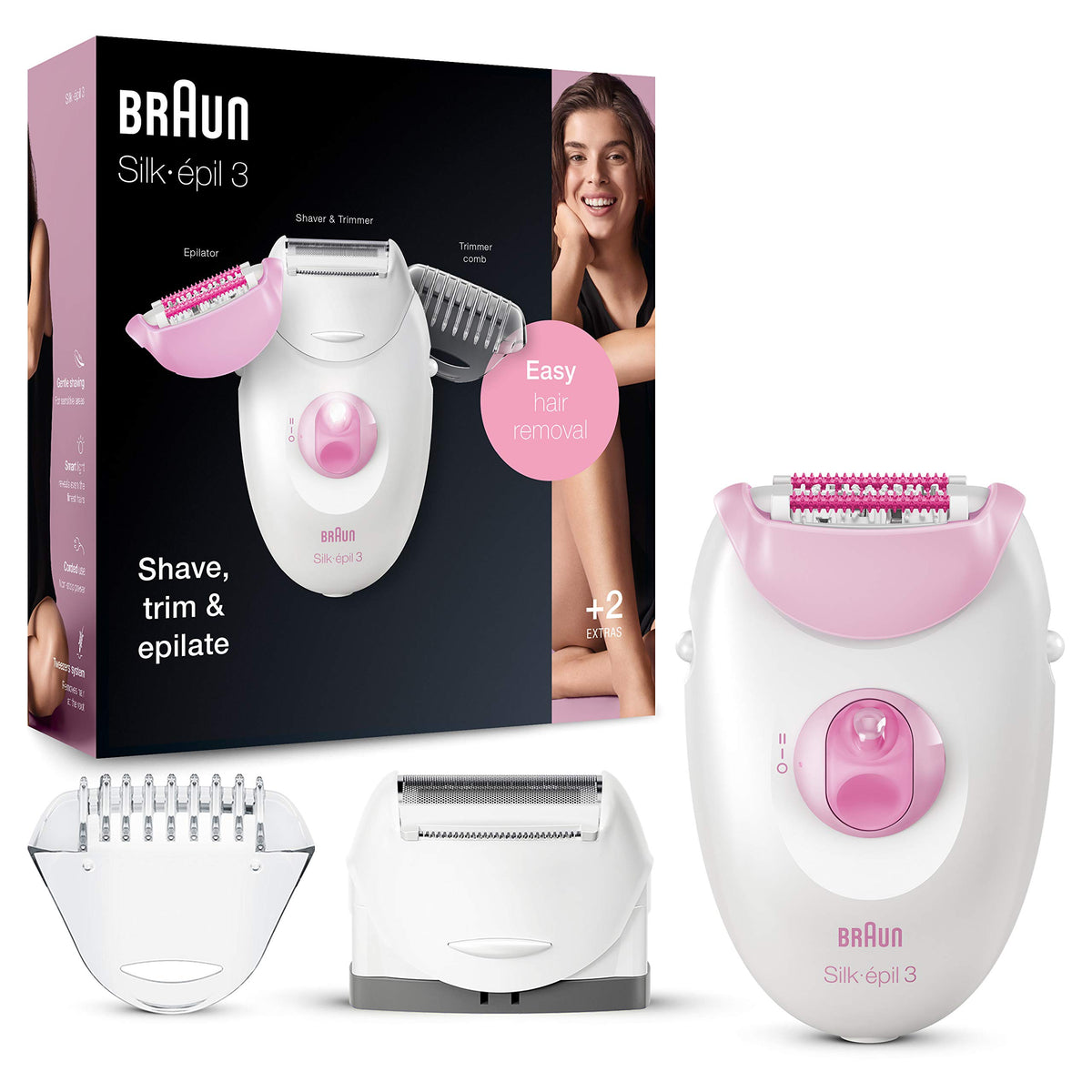 Braun Silk-épil 3-270 epilator front view with Smartlight technology