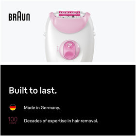 Braun Silk-épil 3-270 epilator lay flat showing all accessories