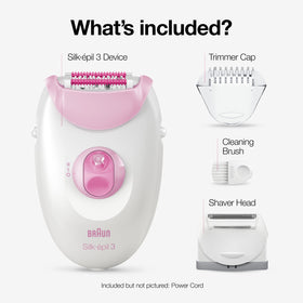 Braun Silk-épil 3-270 epilator side view showing massage rollers