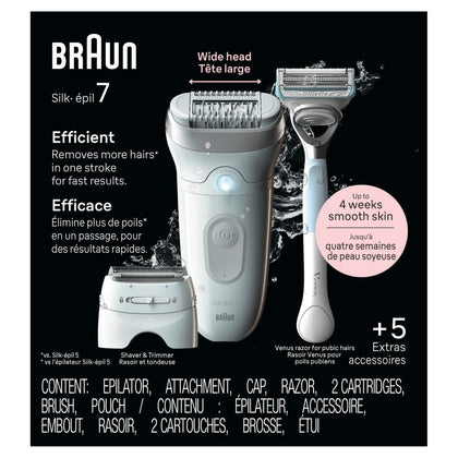 Braun Silk-épil 7 Epilator front view with wide head
