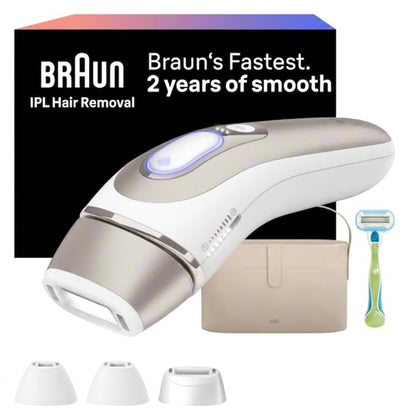 Braun Smart IPL Hair Removal Device front view with 4 heads