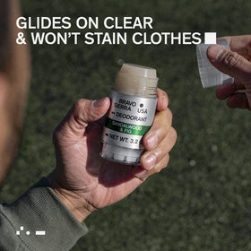 Bravo Sierra Aluminum-Free Men's Deodorant being applied to skin