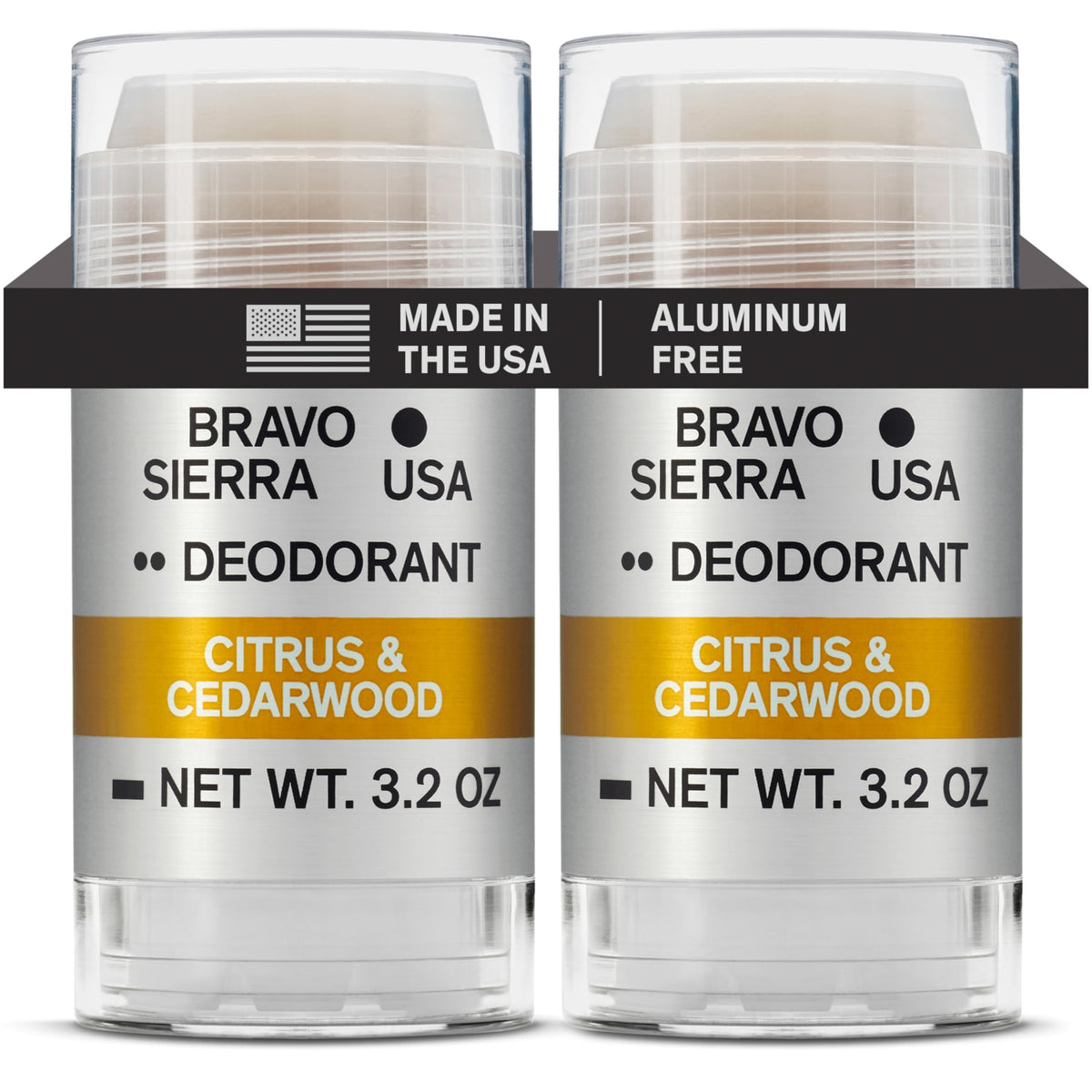Bravo Sierra Aluminum-Free Men's Deodorant Citrus & Cedarwood front view
