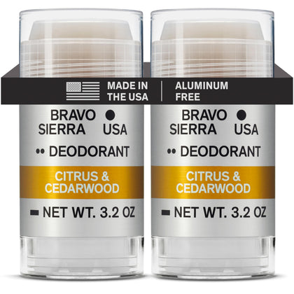 Bravo Sierra Aluminum-Free Men's Deodorant Citrus & Cedarwood front view