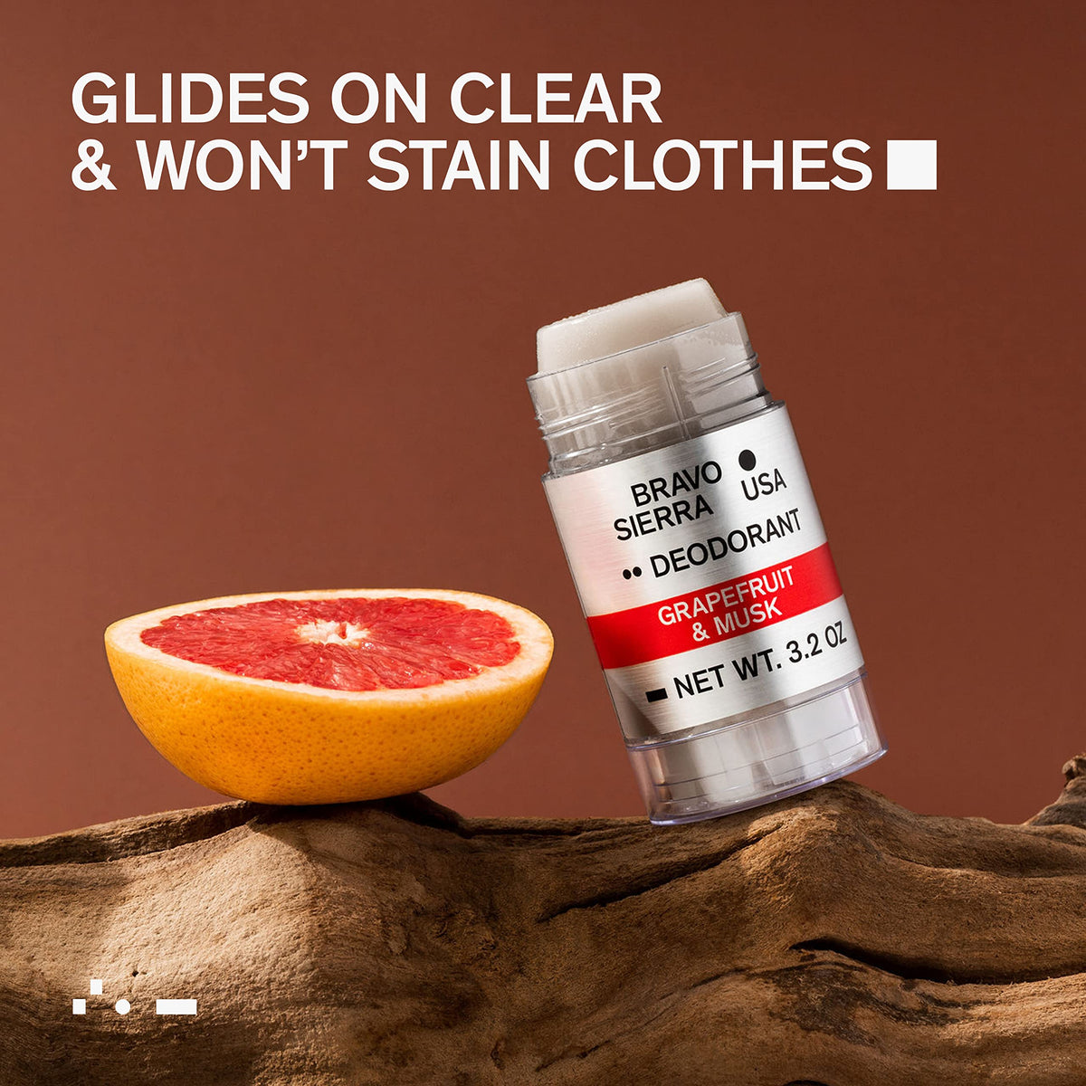 Bravo Sierra Aluminum-Free Men's Deodorant on bathroom counter