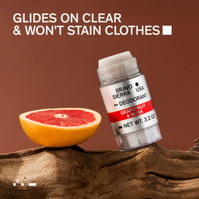 Bravo Sierra Aluminum-Free Men's Deodorant on bathroom counter