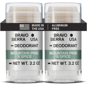Bravo Sierra Aluminum-Free Mens Deodorant 2-Pack Mountain Pine & Spice front view