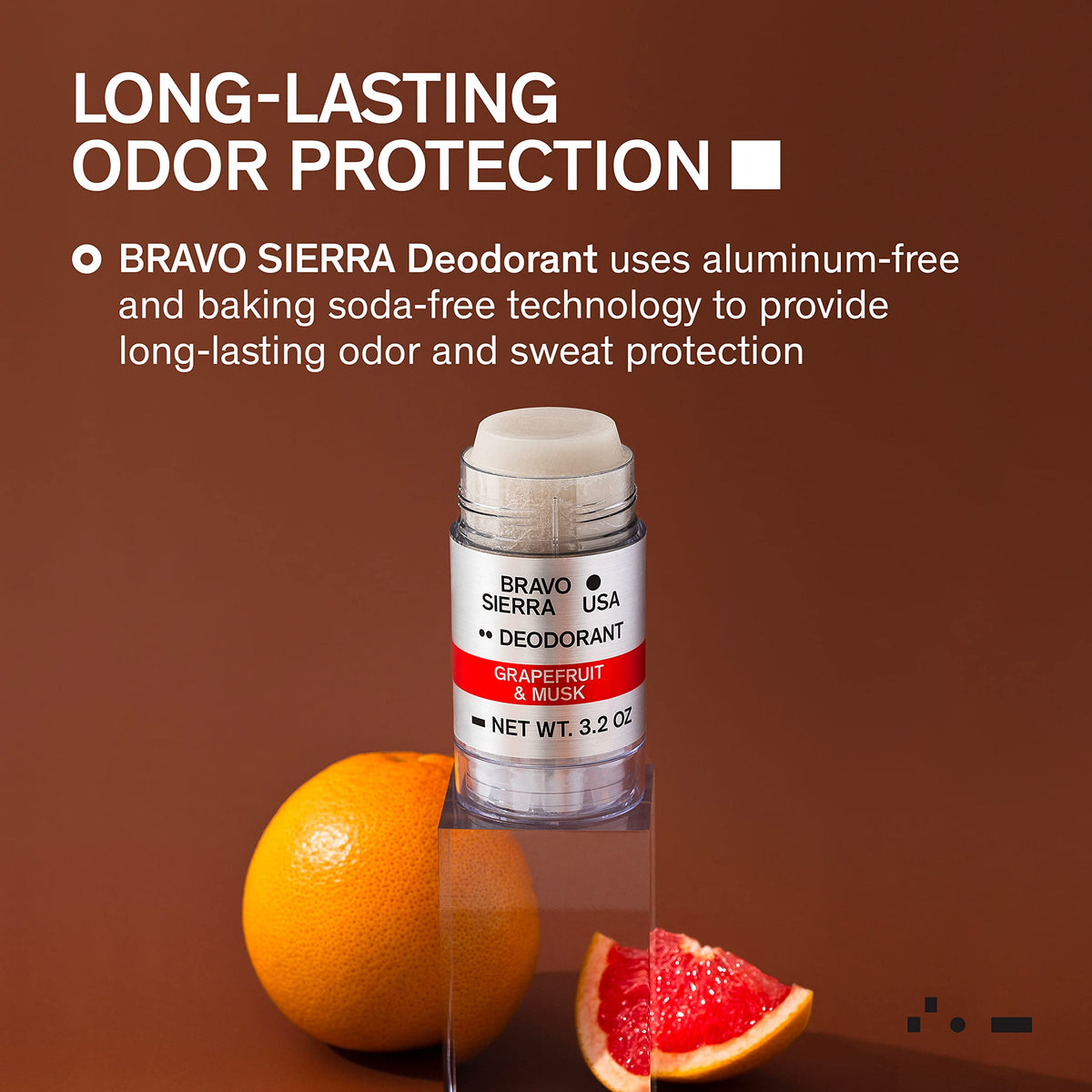 Bravo Sierra deodorant application on clean skin