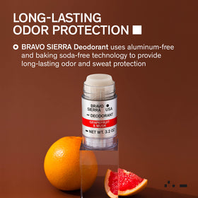 Bravo Sierra deodorant application on clean skin