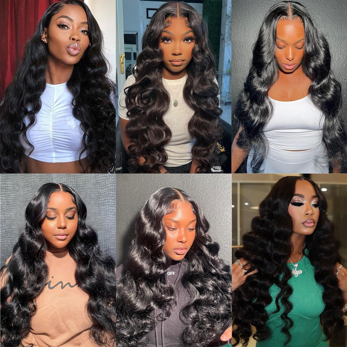 Brbeawor 14A Brazilian Body Wave hair extensions on a model