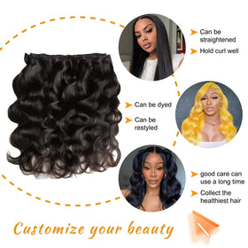 Brbeawor hair extensions natural black colour display