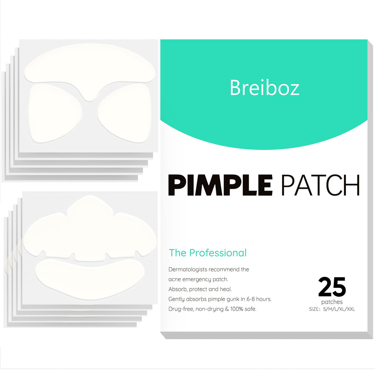 Breiboz Full Face Pimple Patches pack front view