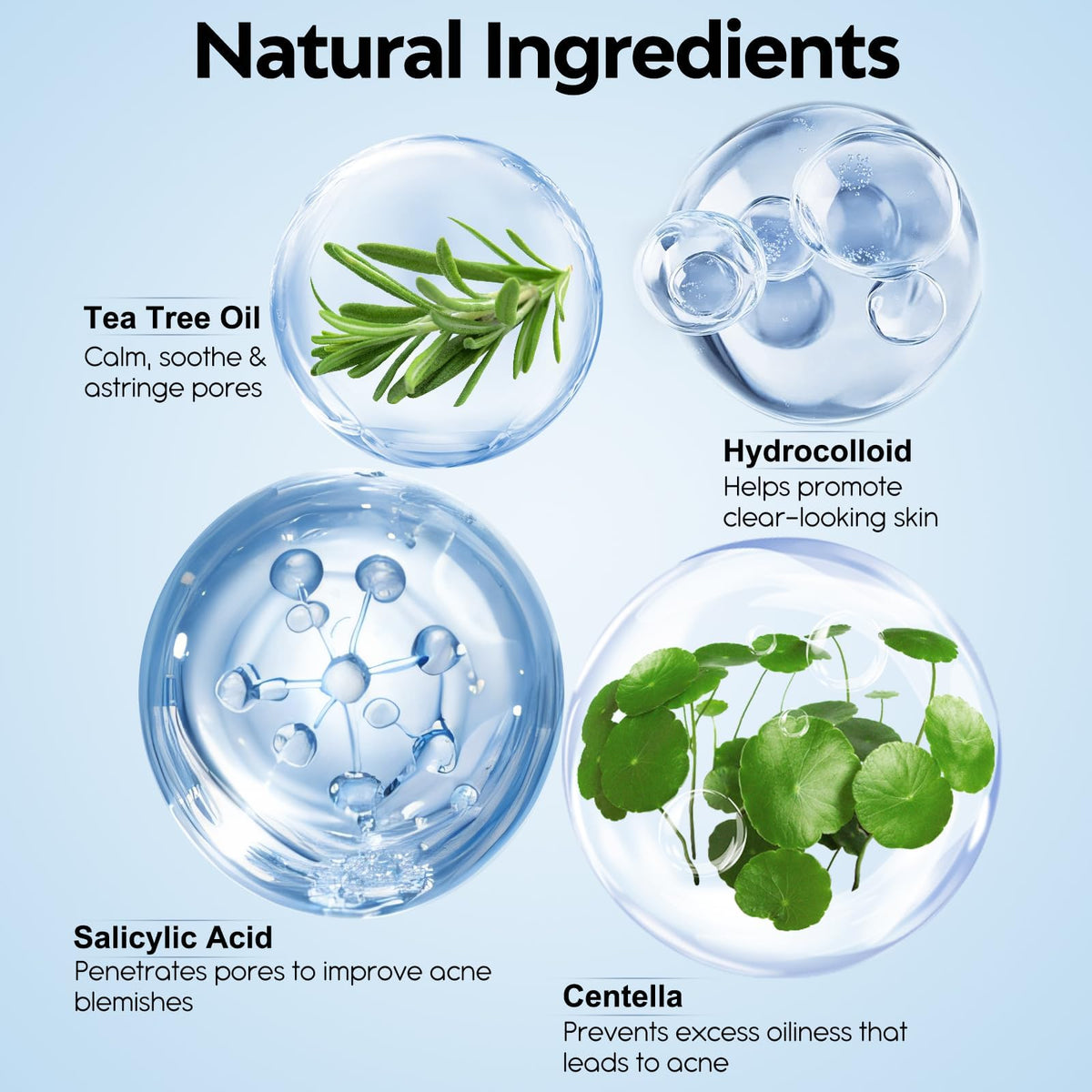 Breiboz Full Face Pimple Patches with tea tree oil ingredients