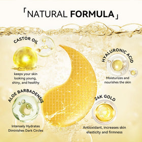 BREYLEE 24K Gold Eye Masks application on eyes