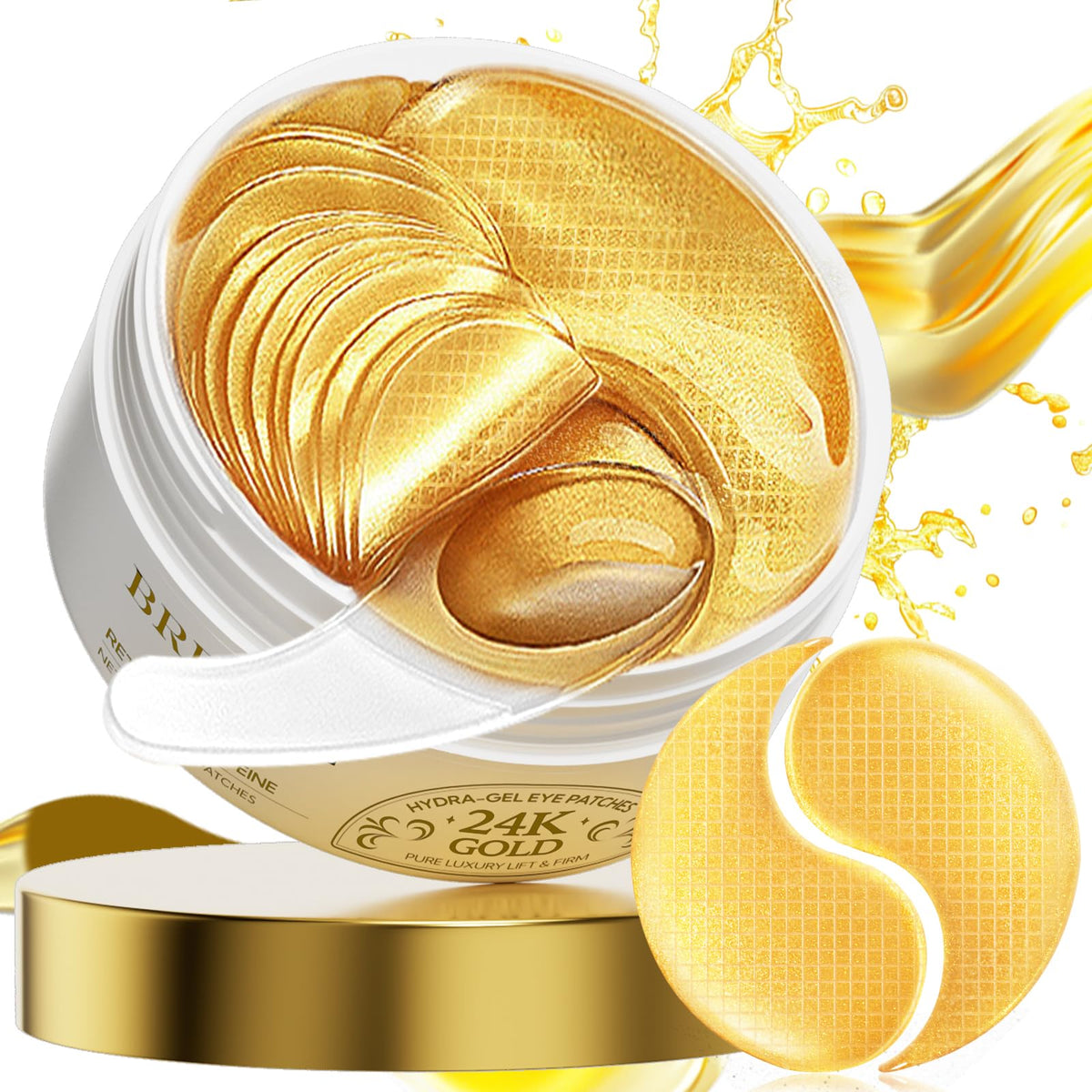 BREYLEE 24K Gold Eye Masks packaging front view