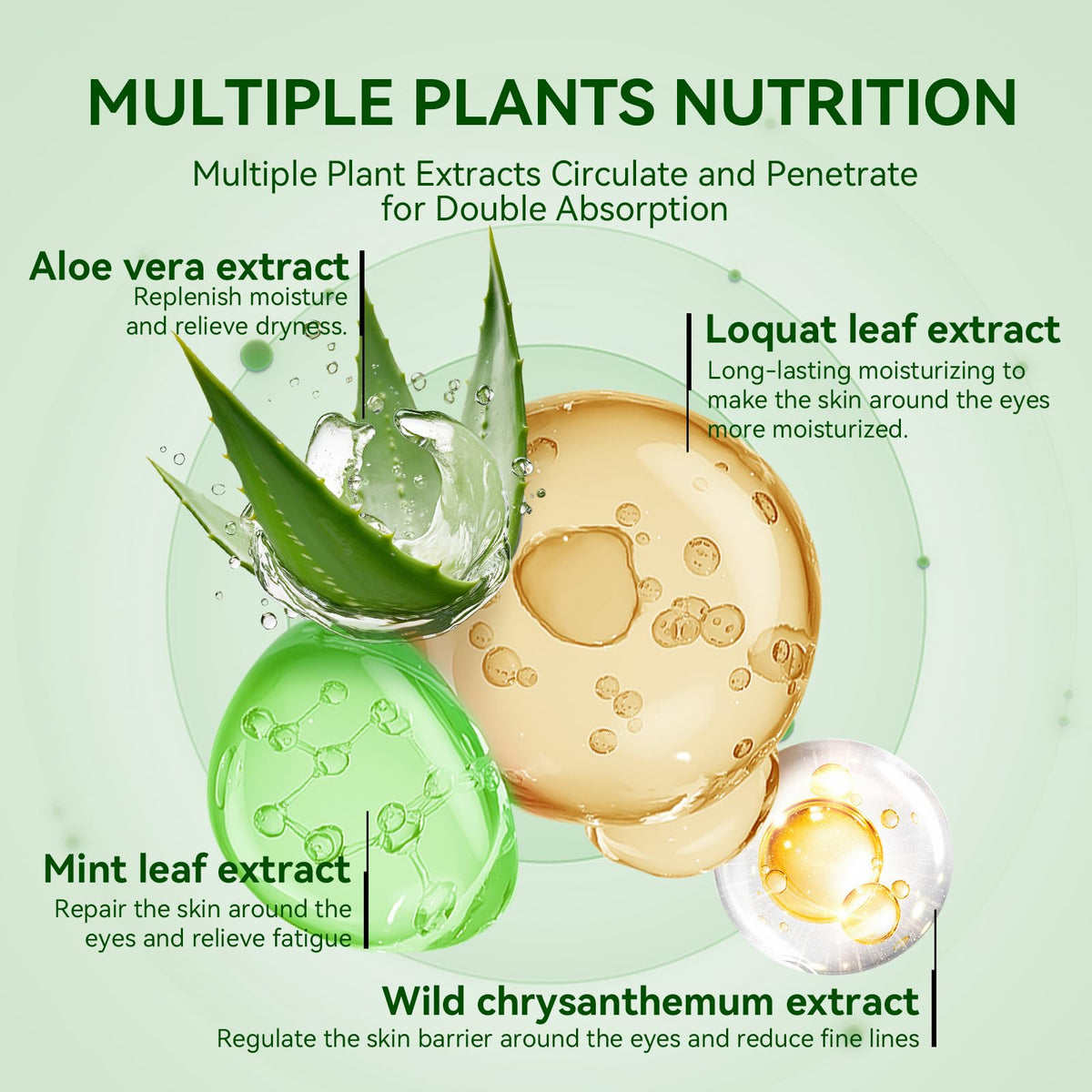 BREYLEE Aloe Vera Eye Masks applied under eyes