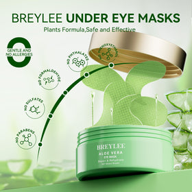 BREYLEE Aloe Vera Eye Masks in use on a person