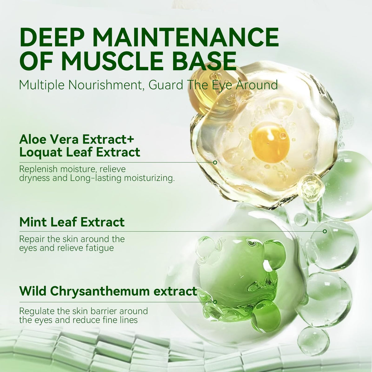 BREYLEE Aloe Vera Eye Masks with ingredients displayed