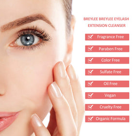 BREYLEE Eyelash Extension Cleanser Foam 200ml application scene
