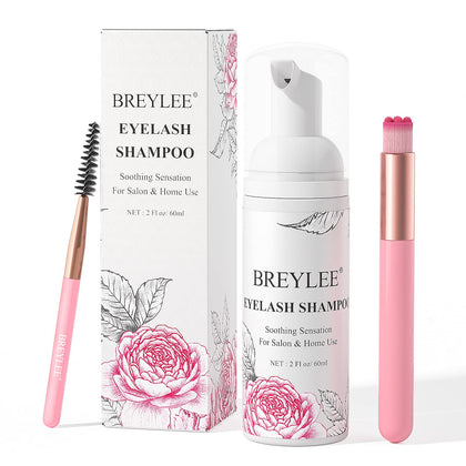 BREYLEE Eyelash Extension Cleanser Foam 60ml bottle front view