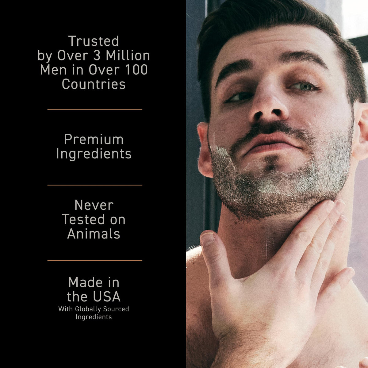 Brickell Men's Renewing Face Scrub in hand with beads visible