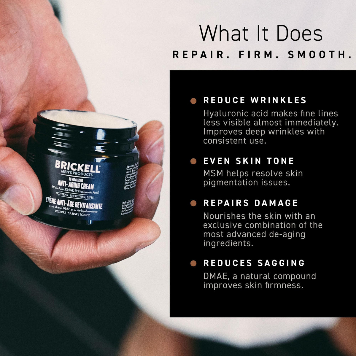 Brickell Men's Revitalizing Anti-Aging Cream 2oz packaging