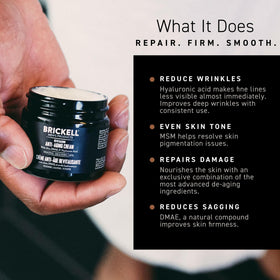 Brickell Men's Revitalizing Anti-Aging Cream texture on hand
