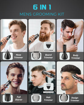 Brightup Beard Trimmer showing LED display and charging port