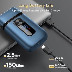 Brightup Electric Foil Shaver in carry pouch for travel