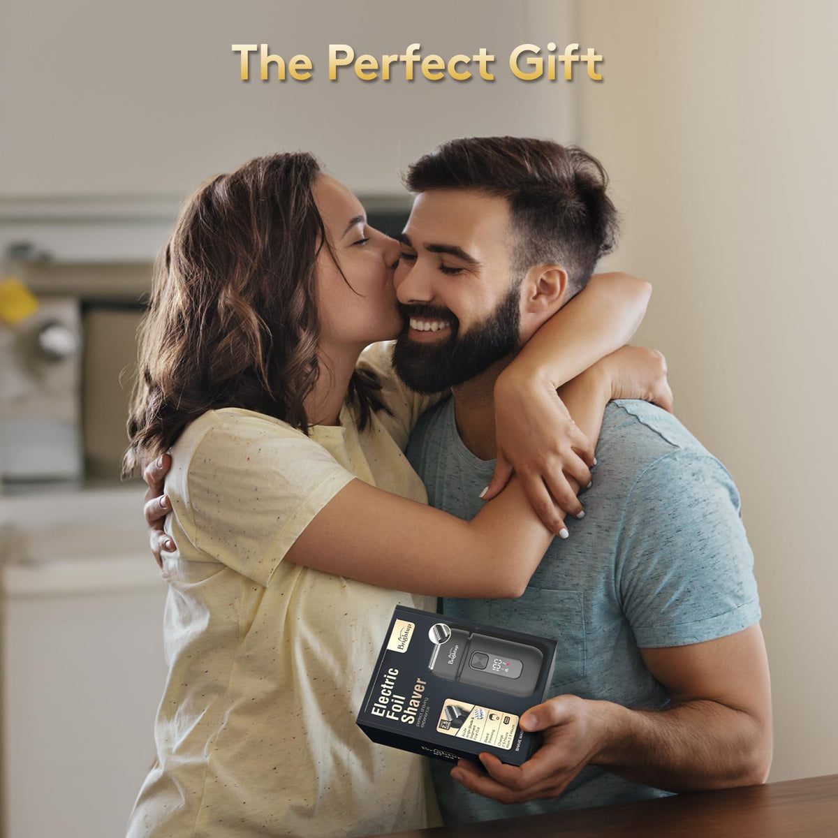 Brightup Electric Foil Shaver in lifestyle setting on bathroom counter