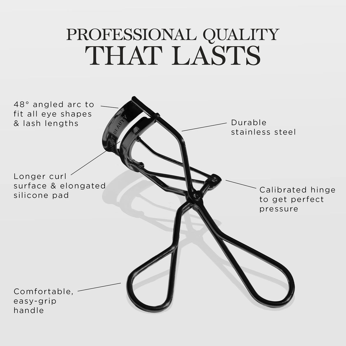 Brilliant Beauty Eyelash Curler ergonomic grip close-up