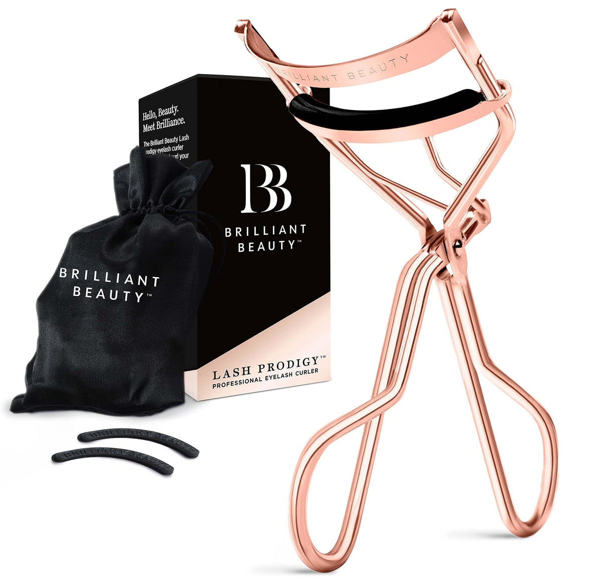 Brilliant Beauty Eyelash Curler front view in rose gold