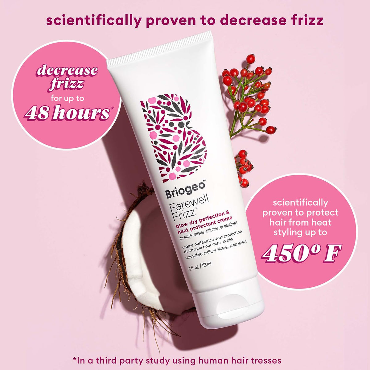 Briogeo Farewell Frizz Crème 4 oz with pump top