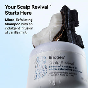 Briogeo Scalp Revival Shampoo packaging with ingredients listed
