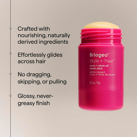 Briogeo Sleek Stick used on curly hair for frizz control