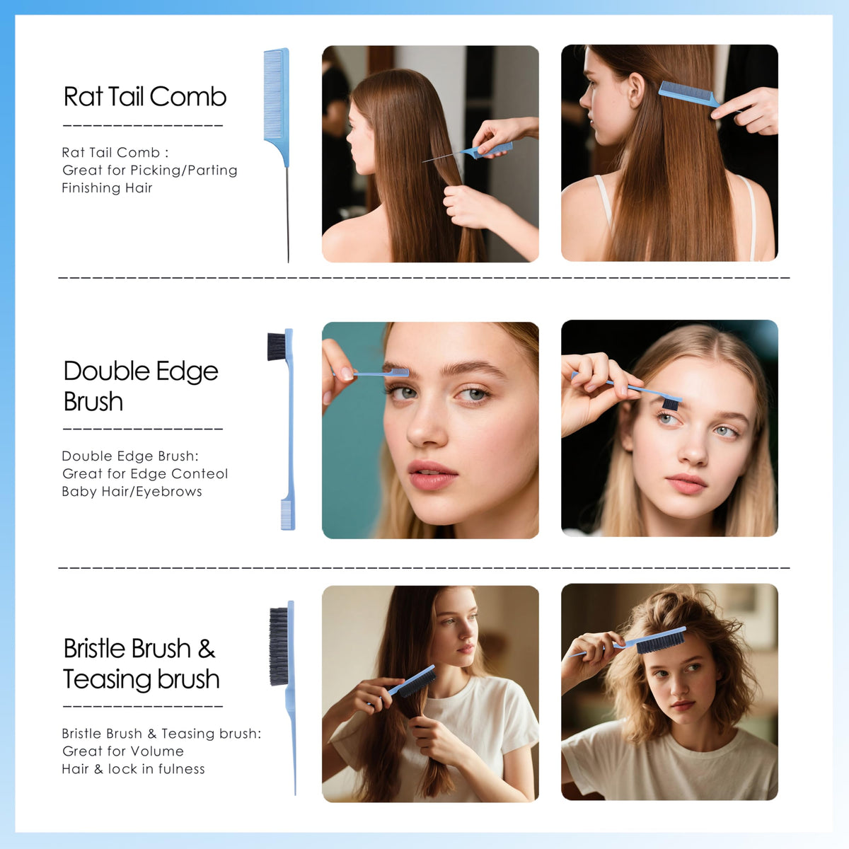 Bristle hair brush from FlyLanyards hair brush set