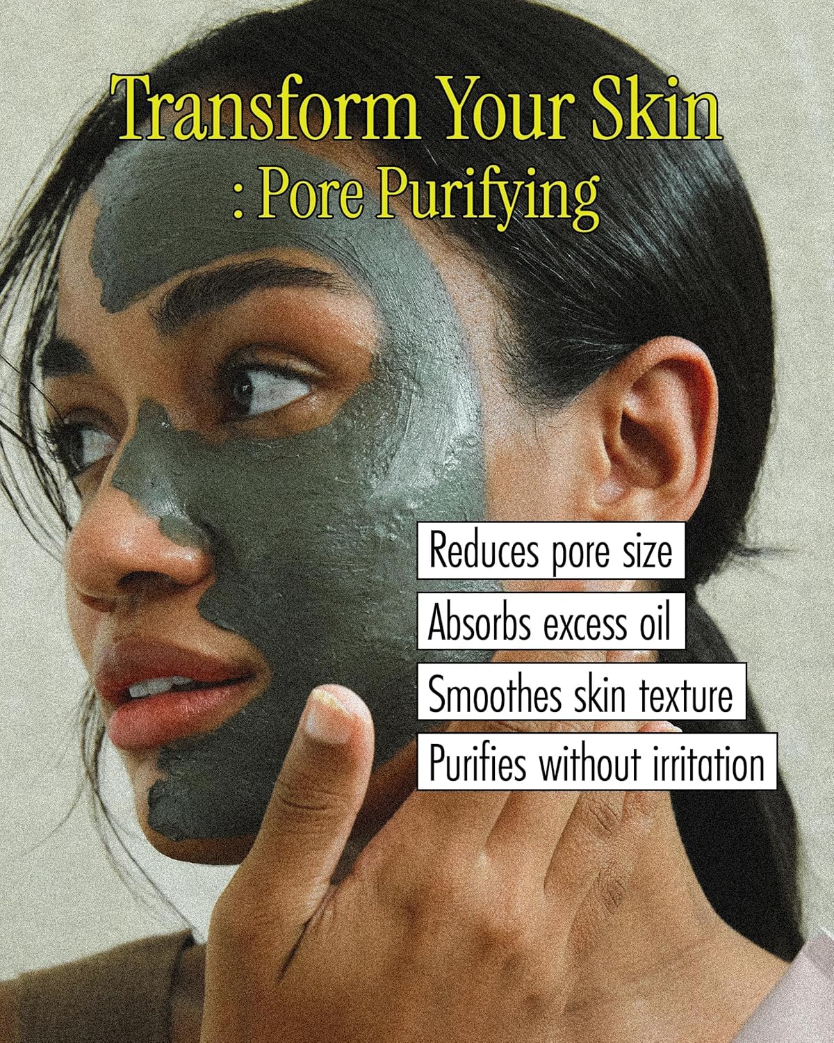 BRMUD Relief Mud Mask being rinsed off