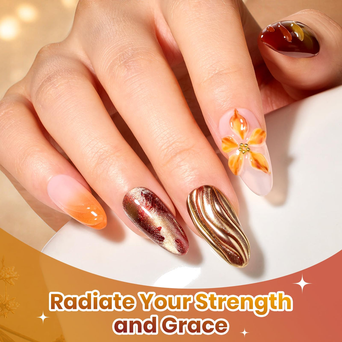Bronze shimmer gel polish from beetles Gel Polish set