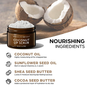 Brooklyn Botany Lip Scrub with coconut pieces
