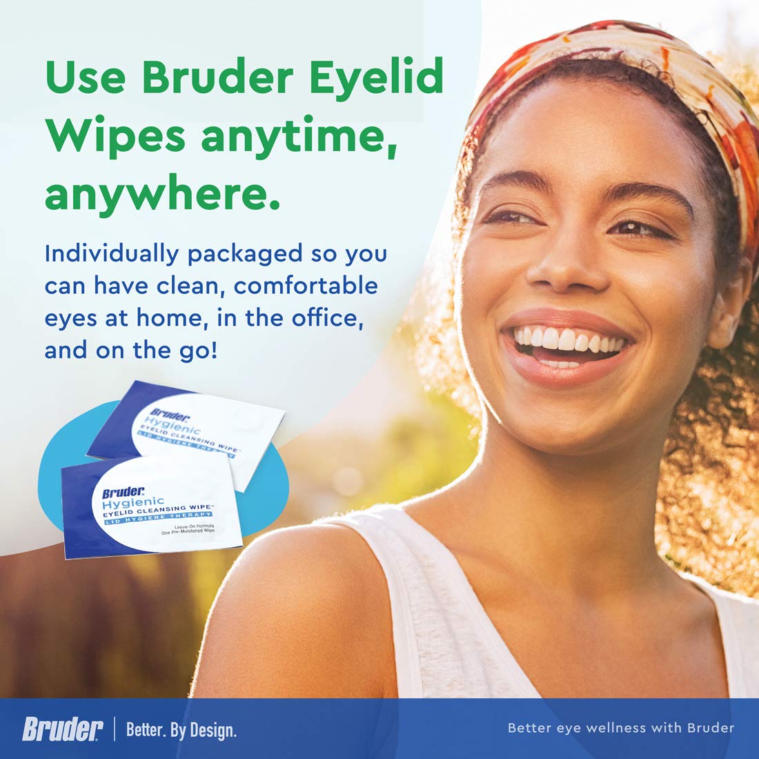 Bruder Eyelid Cleansing Wipes showing multiple wipes