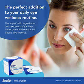 Bruder Eyelid Cleansing Wipes side view of packaging