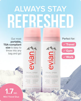 BRUMISATEUR Evian Facial Spray 1.7 oz travel duo packaging