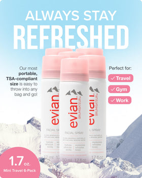 BRUMISATEUR Evian Facial Spray 1.7 oz travel pack side view